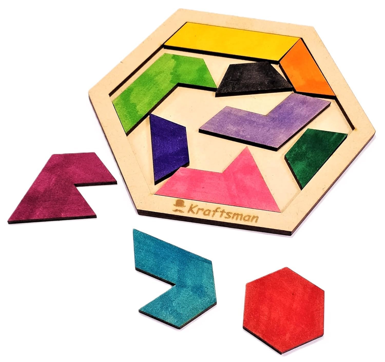 Braintastic Wooden Assorted Jigsaw Puzzle, Pack of 8 Different Puzzles, Birthday Return Gifts, Party Pack, Return Favors for Kids-4+ yrs(12 Colors per Puzzle)