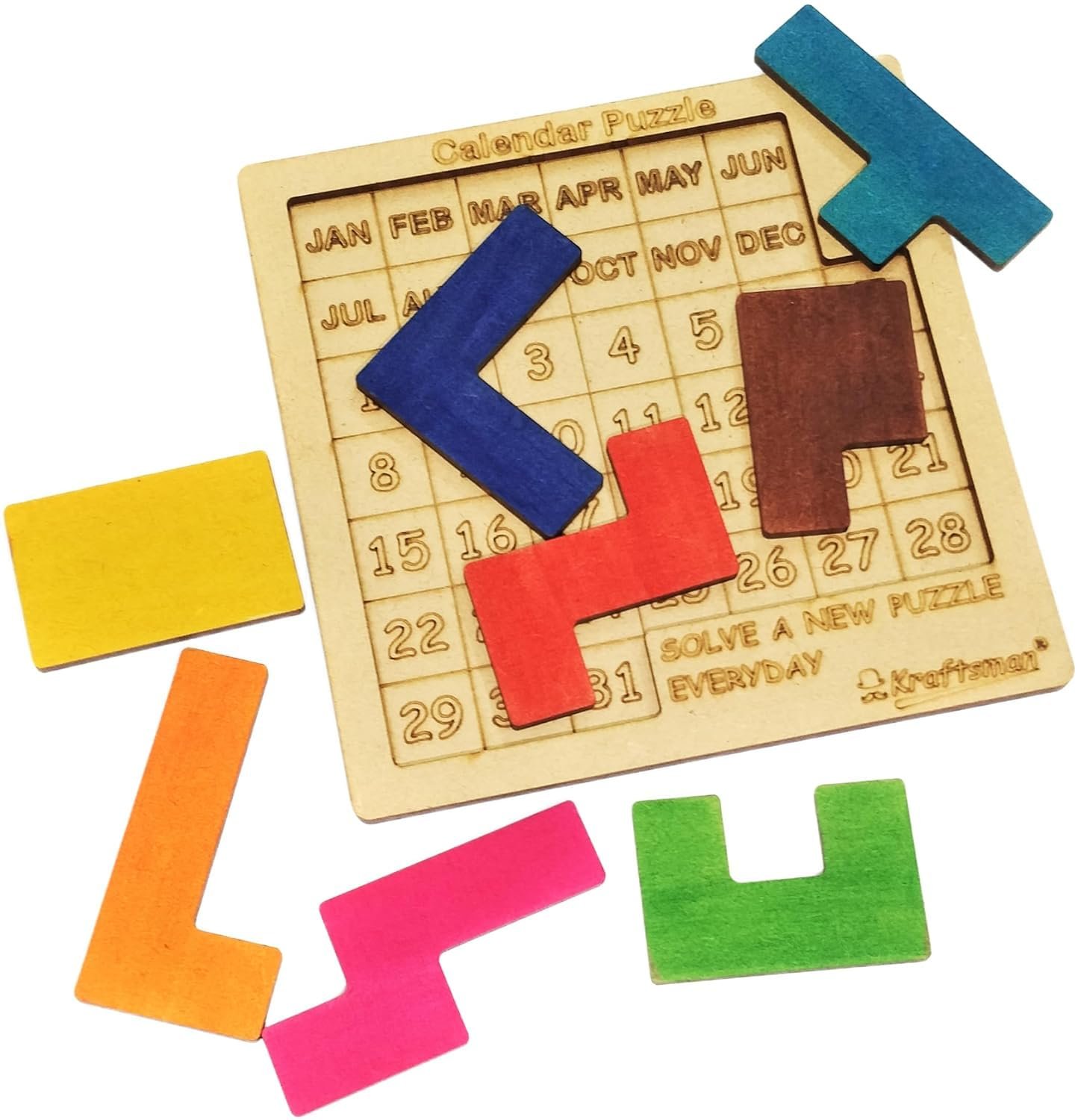 Braintastic Wooden Assorted Jigsaw Puzzle, Pack of 8 Different Puzzles, Birthday Return Gifts, Party Pack, Return Favors for Kids-4+ yrs(12 Colors per Puzzle)