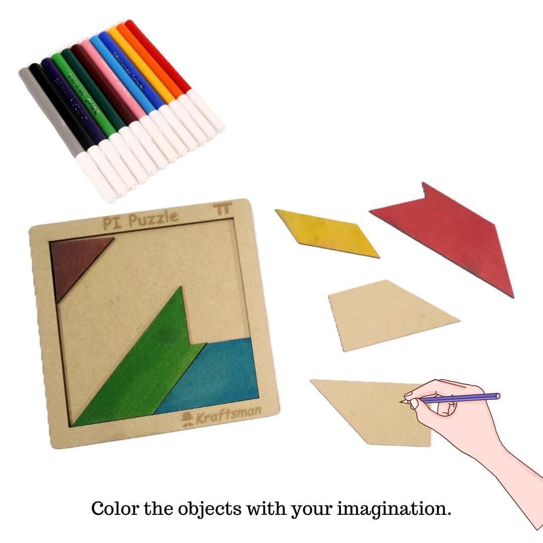 Braintastic Wooden Jigsaw Assorted Puzzle-Pack of 24(3x8 DIY), Build, Color, Play, Art & Craft Birthday Return Gifts, Party Pack Return Favors for Kids 4+ Year with 12 Colors Each Puzzle