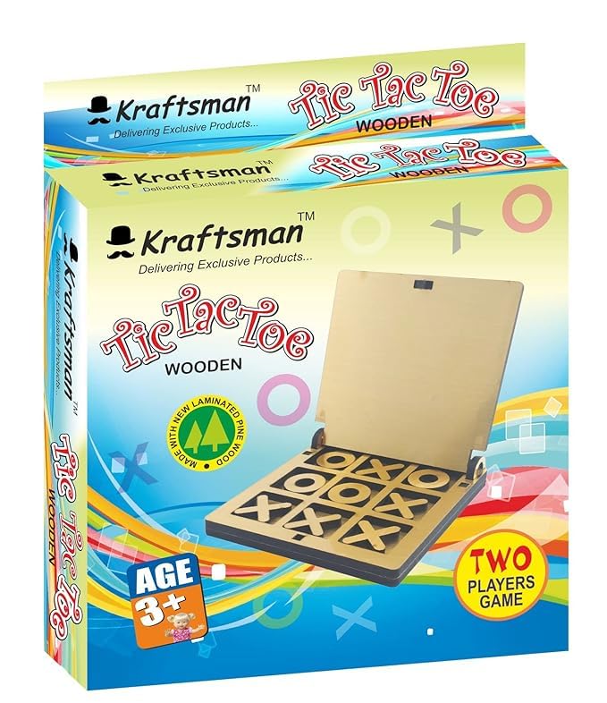 Braintastic Wooden Tic Tac Toe Portable Game for Kids and Adults (Golden Mirror Shade -Pack of 12)
