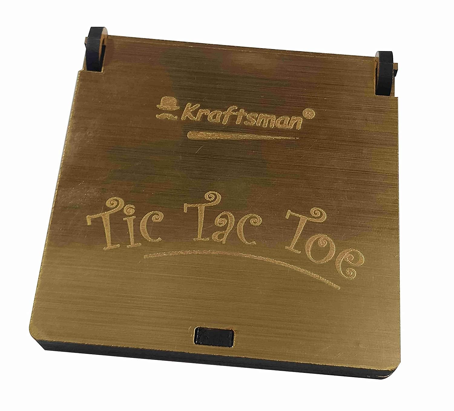 Braintastic Wooden Tic Tac Toe Portable Game for Kids and Adults (Golden Mirror Shade -Pack of 12)