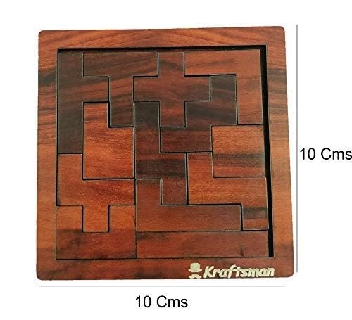 Braintastic Wooden Puzzle Portable Pack of 8 Different Puzzle for Birthday Return Gifts Party Pack, Travel Board Game, Return Favors with Travel Pouch for All Age Group