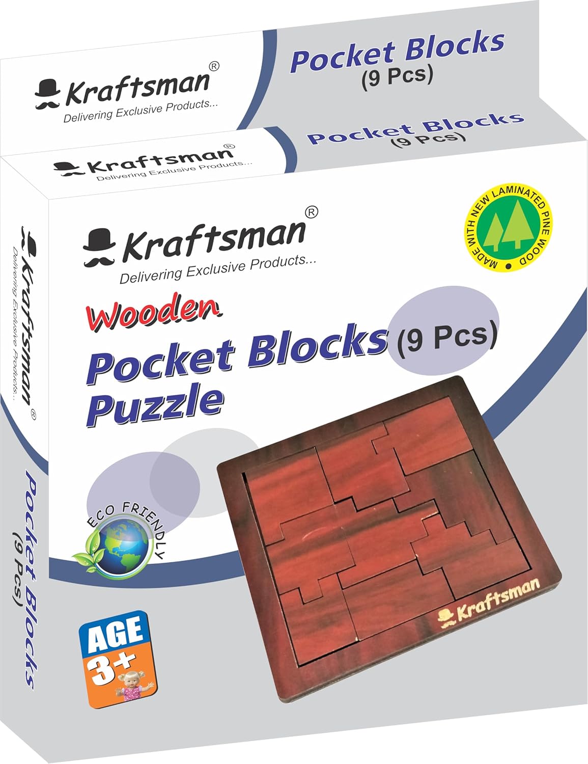 Braintastic Wooden Puzzle,Travel Board Game Learning & Creative Educational Intelligence Brain Games, Pack of 24(3x8 DIY) for Birthday Return Gifts Party Pack with Travel Pouch for All Age Group