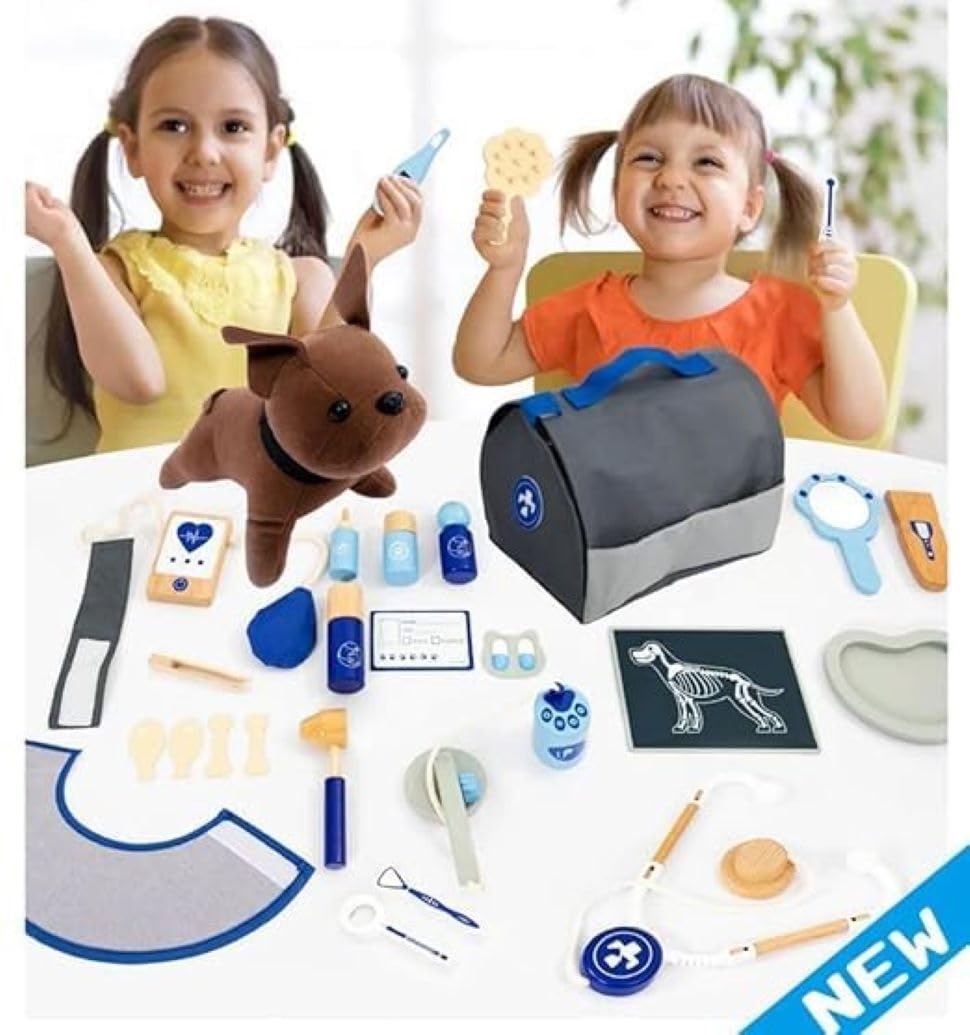 Braintastic Premium Veterinary Doctor Role Play Pet Care Playset-Includes Vet Tools, Plush Pets and Accessories , Ideal for Pretend Play & Animal Care Adventures