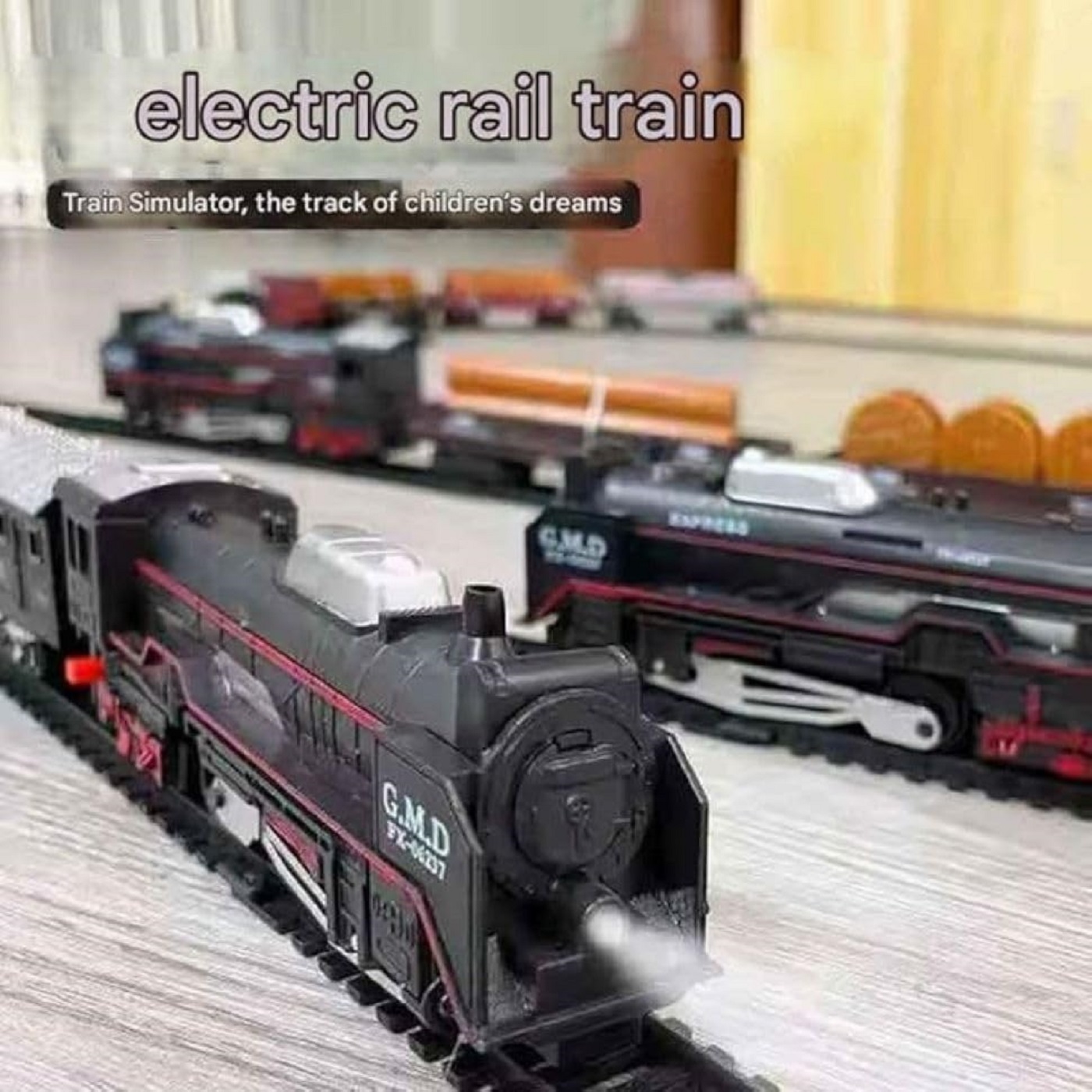 Braintastic Railking Classical Train with Sound, Light, & Water Smoke for Kids, Rechargeable 21 Pieces Set Includes Tracks, Locomotive,Boxcar, Passenger car for Kids