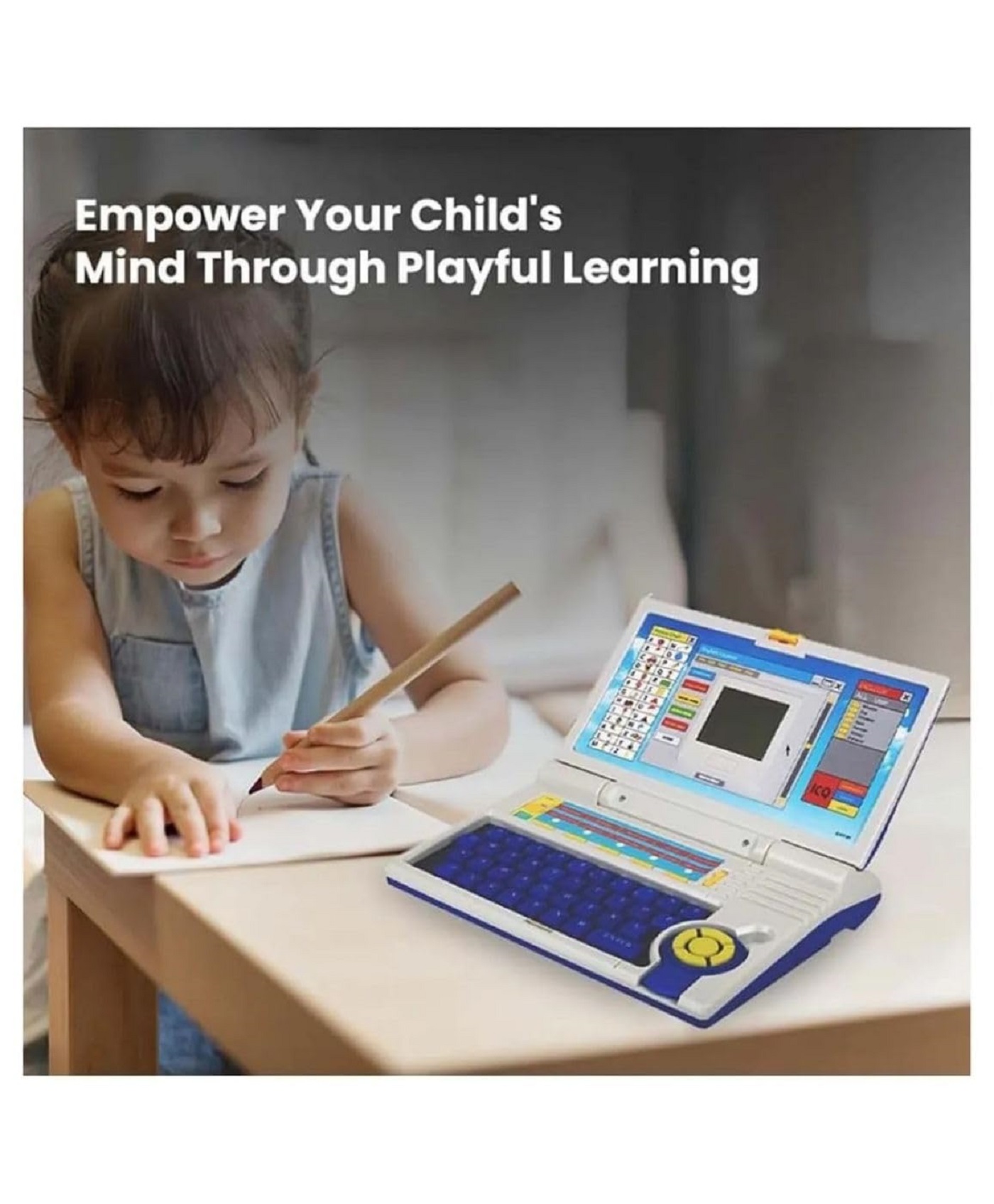 Braintastic English Learner Kids Laptop with Mouse Control, 20 Activities for Learn & Play for 3+ Year Old Boys Girls (Multicolor)