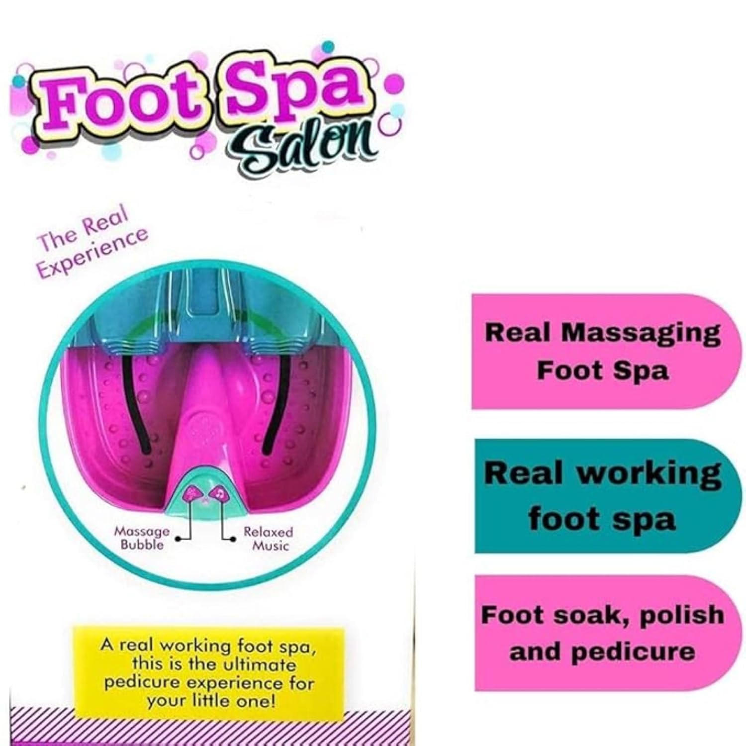 Braintastic Foot Spa Sets for Girls ,DIY Manicure and Pedicure Set with Foot Care Kit Perfect with Nail Kit for Kids -5-12 Years