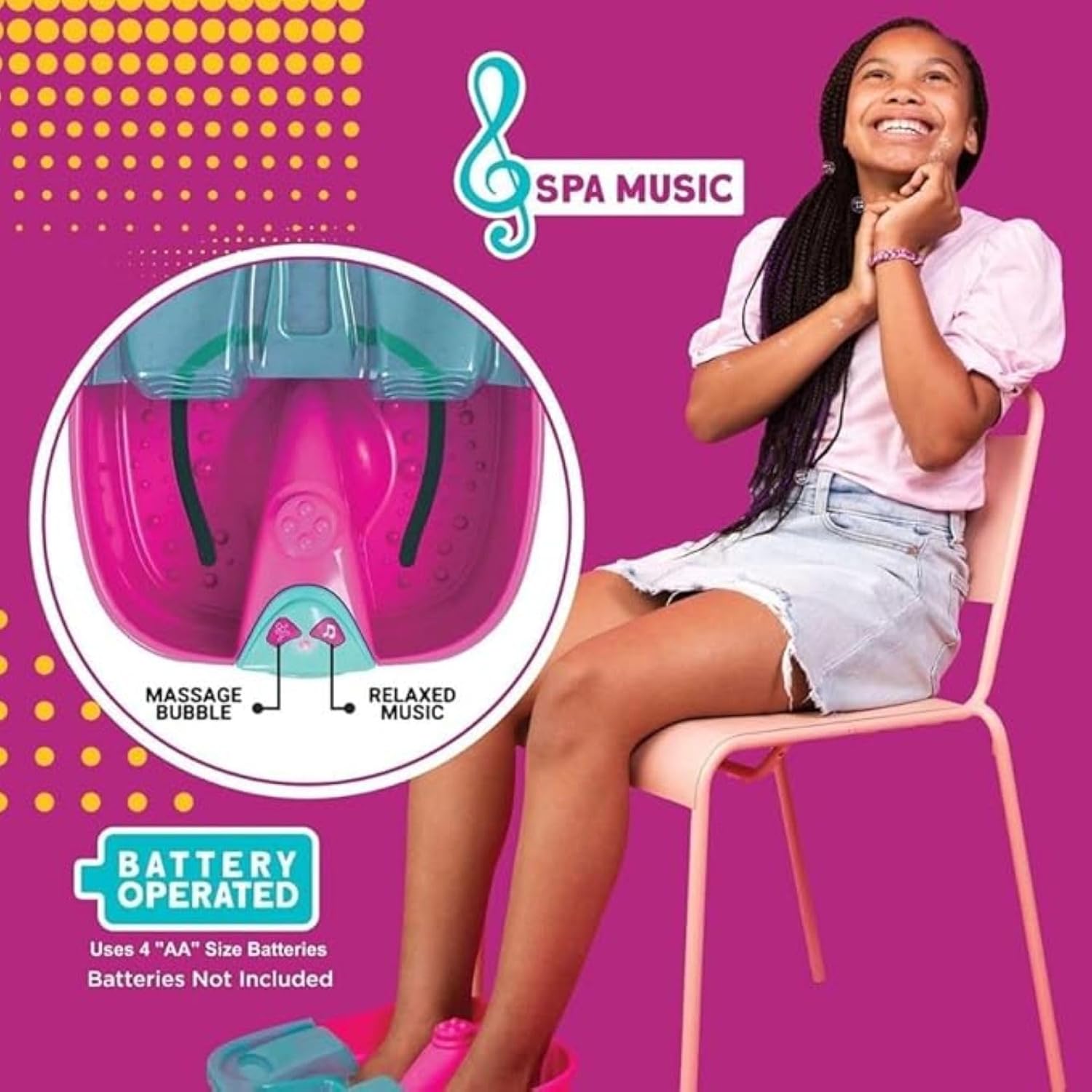 Braintastic Foot Spa Sets for Girls ,DIY Manicure and Pedicure Set with Foot Care Kit Perfect with Nail Kit for Kids -5-12 Years