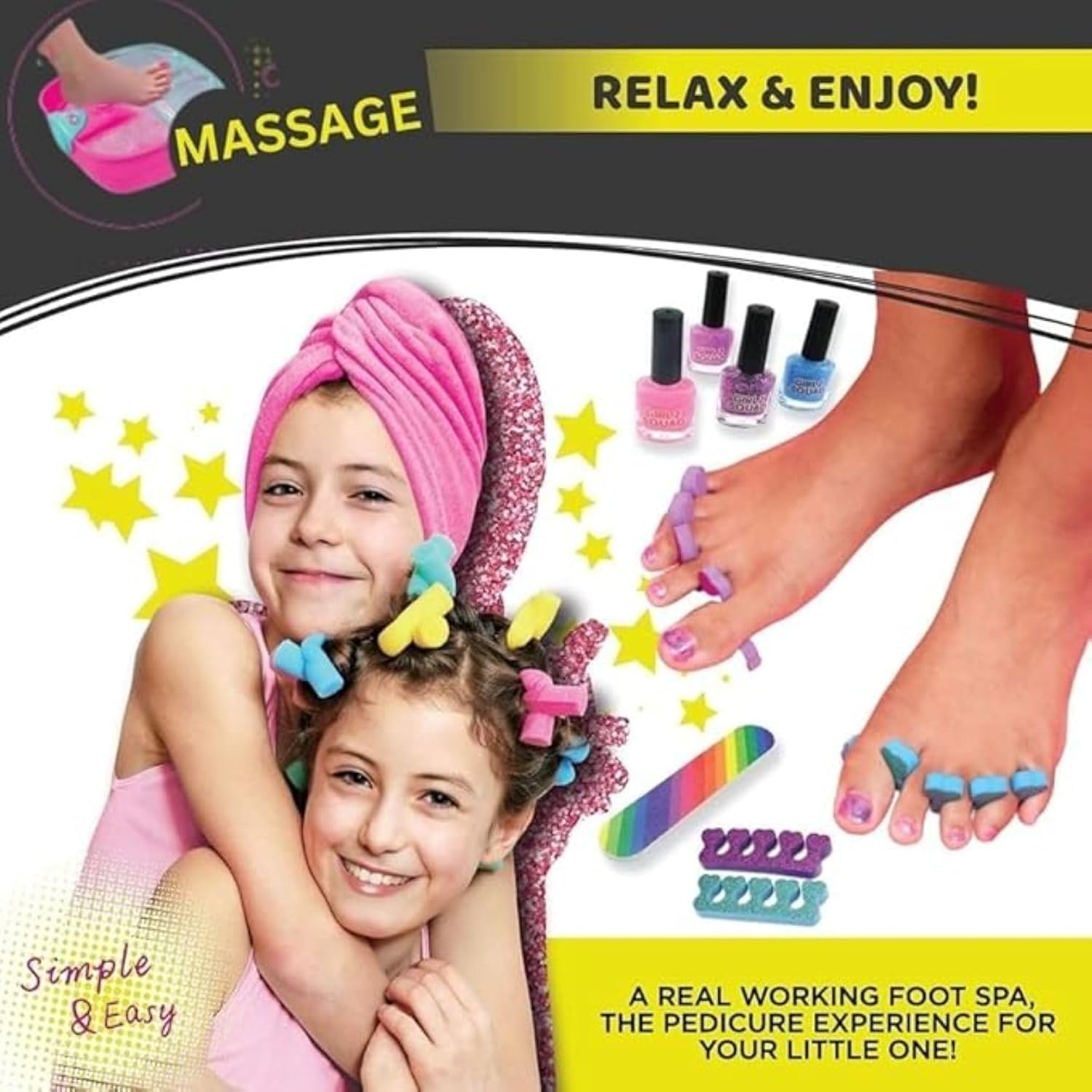 Braintastic Foot Spa Sets for Girls ,DIY Manicure and Pedicure Set with Foot Care Kit Perfect with Nail Kit for Kids -5-12 Years