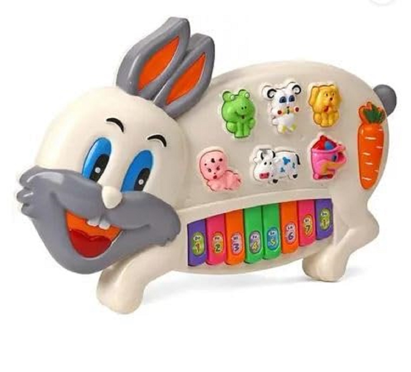 Braintastic Rabbits Musical Piano for Kids | Electronic Keyboard with Mic, Lights & Sounds | Educational Music Toy for Boys & Girls
