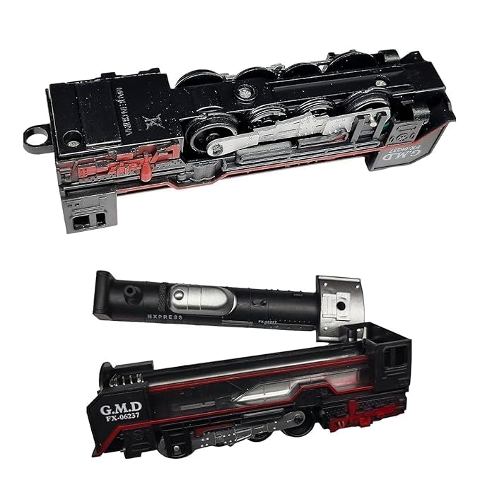 Braintastic Battery Operated Toy Train Set with Engine, 1 Locomotive,10 Sets of Tracks,1 Boxer and1 Passenger Car Railway-13 Pcs with Headlight (Engine Train Small)