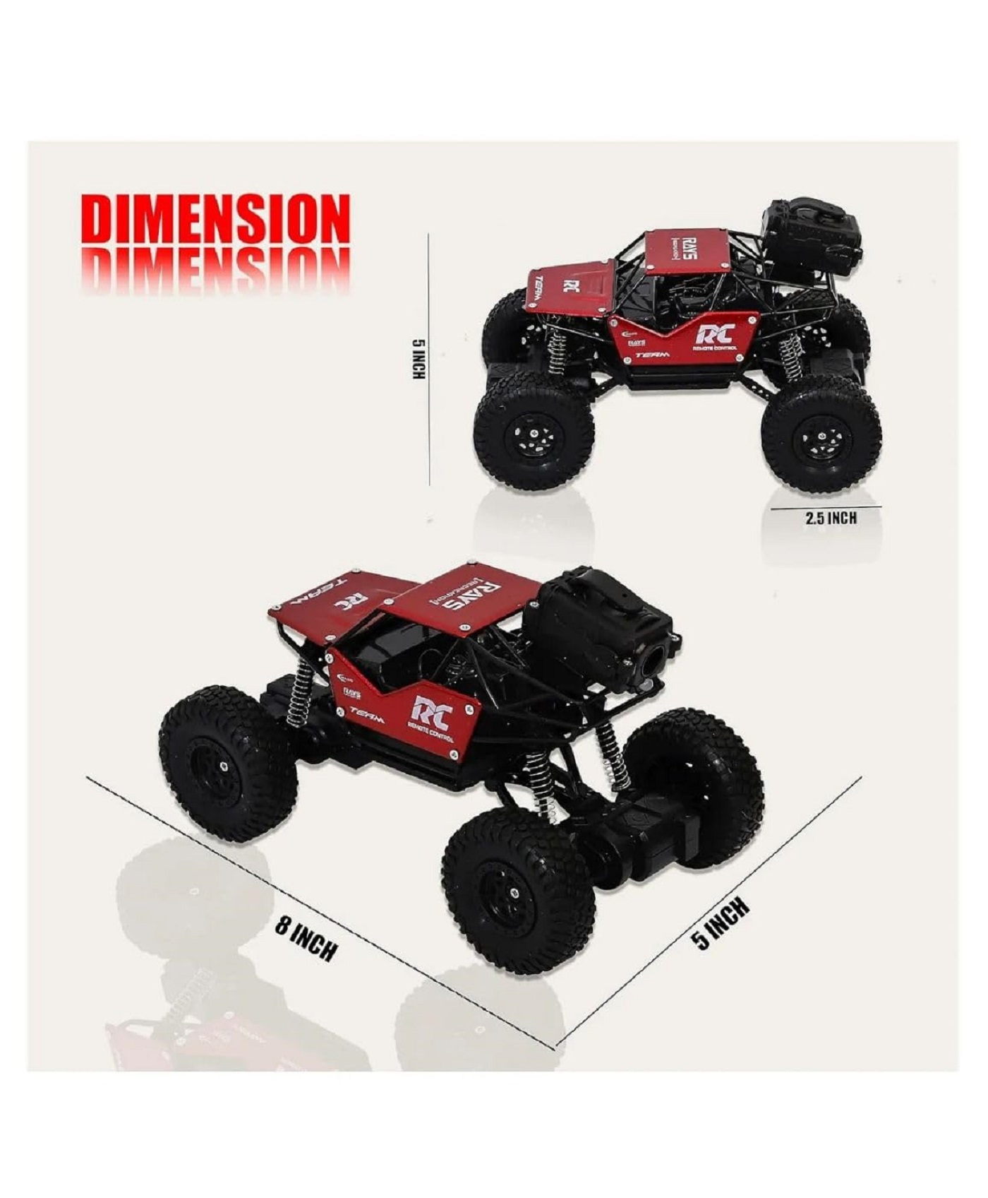 Braintastic Rechargeable Remote Control Rock Crawler Car with Mist Smoke,Monster Truck with Spray for Kids, RC High Speed 4x4 Off-Road Car