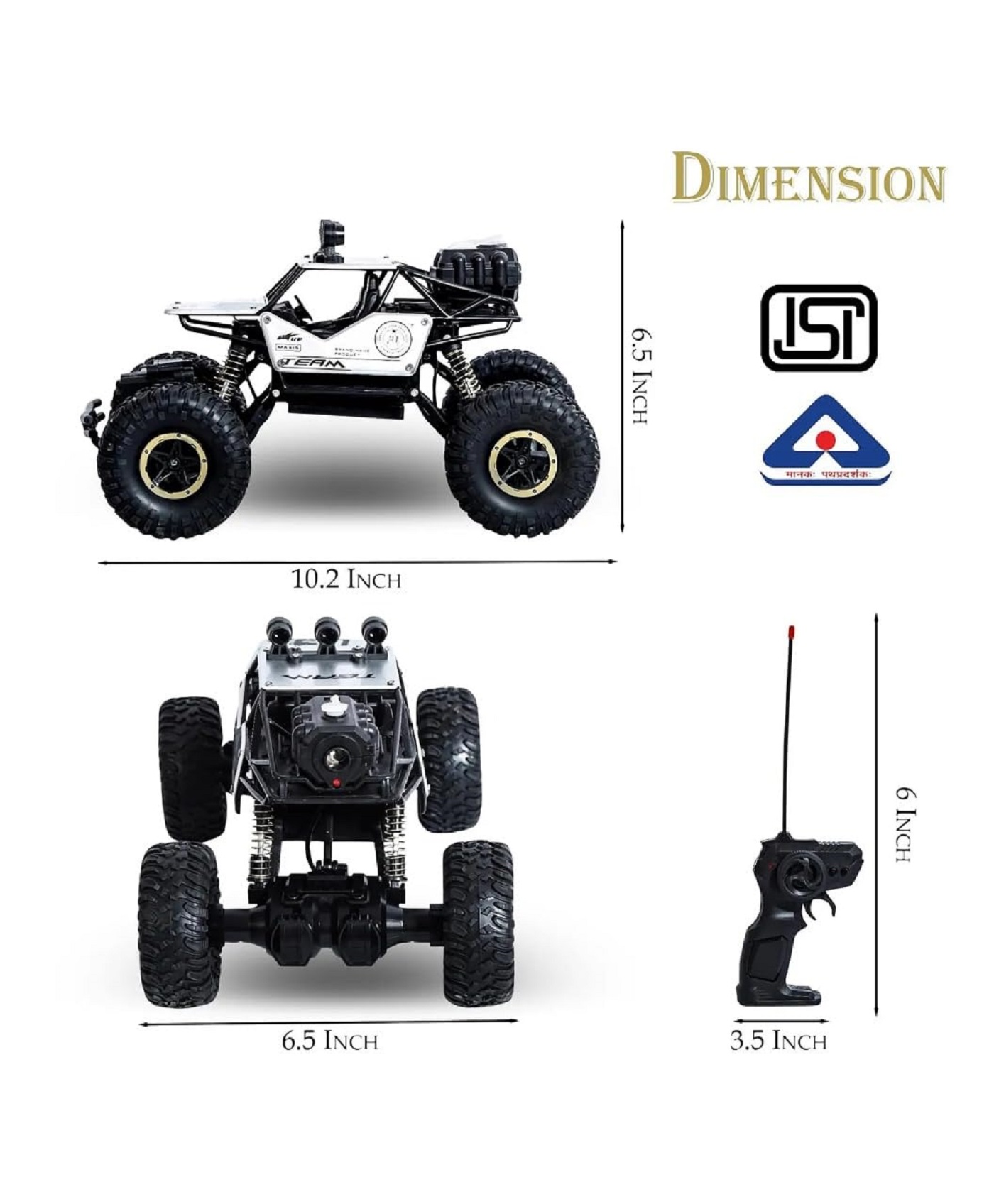 Braintastic 1:16 Remote Control Car for Kids with Mist Smoke Spray Function, Off Roader Rechargeable Monster Truck,High Speed Climbing Toy Vehicle Car for Boys & Girls-Multicolor