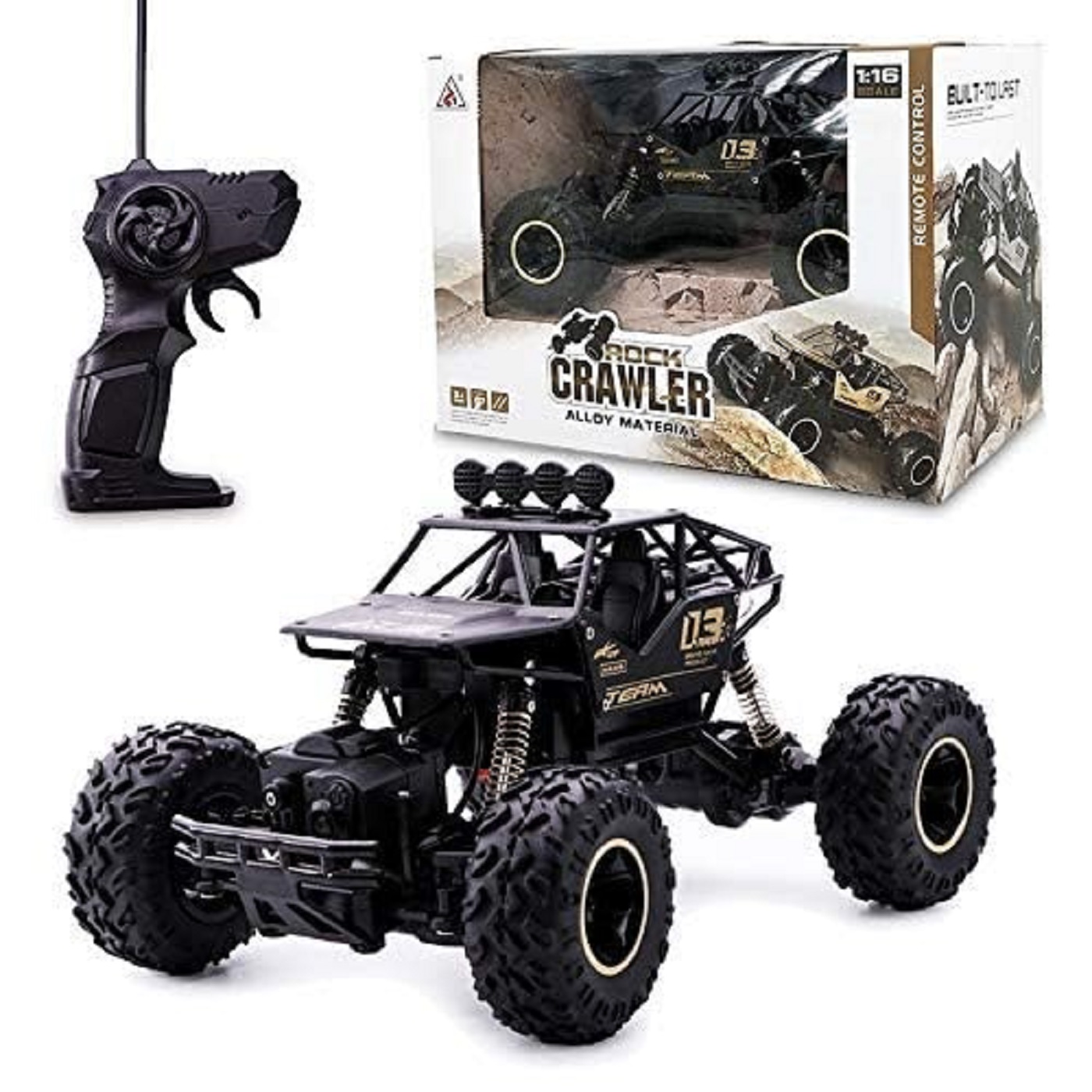 Braintastic 1:16 Remote Control Car for Kids with Mist Smoke Spray Function, Off Roader Rechargeable Monster Truck,High Speed Climbing Toy Vehicle Car for Boys & Girls-Multicolor