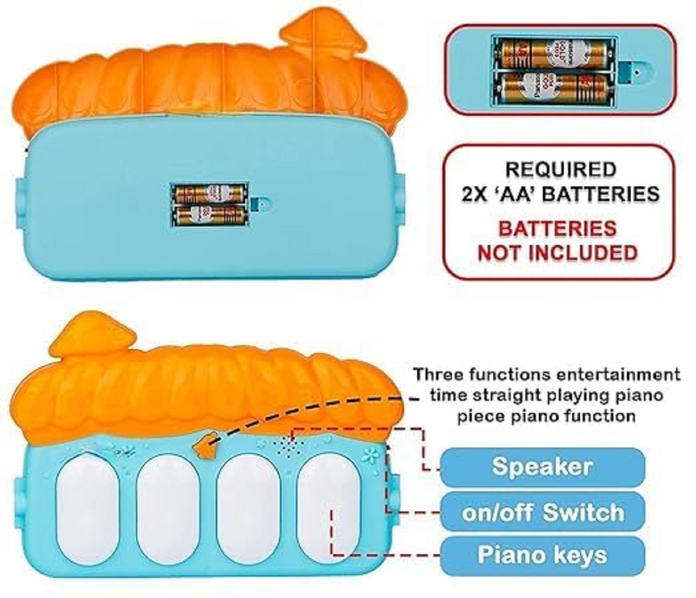 Braintastic Baby Kick and Play Piano Gym | Musical Activity Mat with Hanging Toys, Lights & Fitness Rack for Newborns & Toddlers 0–36 Months