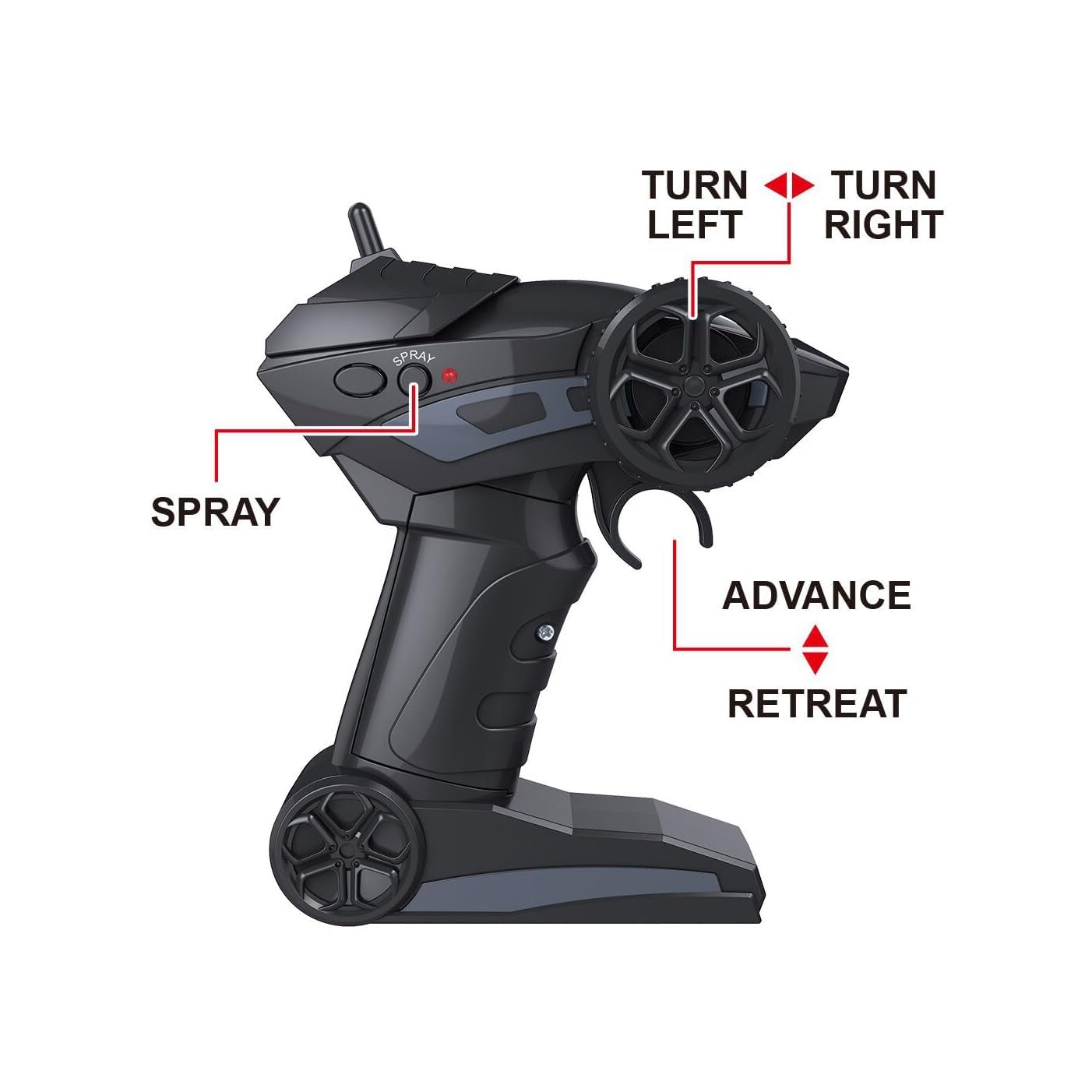 Braintastic 1:16 Big Rock Crawler Monster Truck with Spray, Metal Body Rechargeable RC Off Road Car with High Strength Shockers for Kids and Adults (Golden)