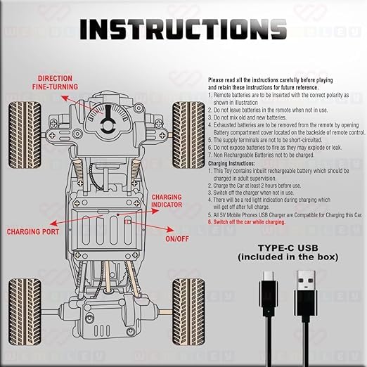 Braintastic 1:16 Big Rock Crawler Monster Truck with Spray, Metal Body Rechargeable RC Off Road Car with High Strength Shockers for Kids and Adults (Golden)