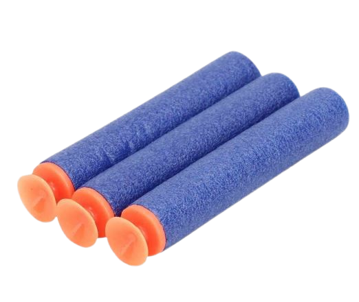 Braintastic Mini Soft Bullet Toy Gun for Kids | Medium Size Foam Dart Blaster | Includes 3 Soft Darts | Safe Shooting Toy for Boys & Girls (Blue)