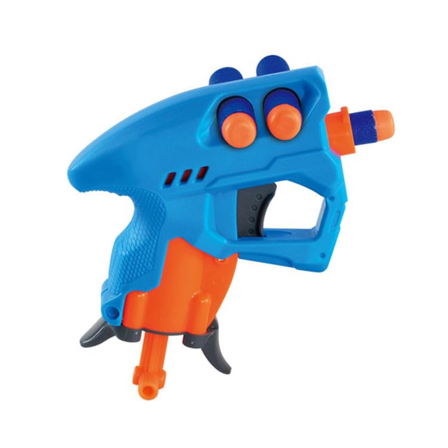 Braintastic Mini Soft Bullet Toy Gun for Kids | Medium Size Foam Dart Blaster | Includes 3 Soft Darts | Safe Shooting Toy for Boys & Girls (Blue)