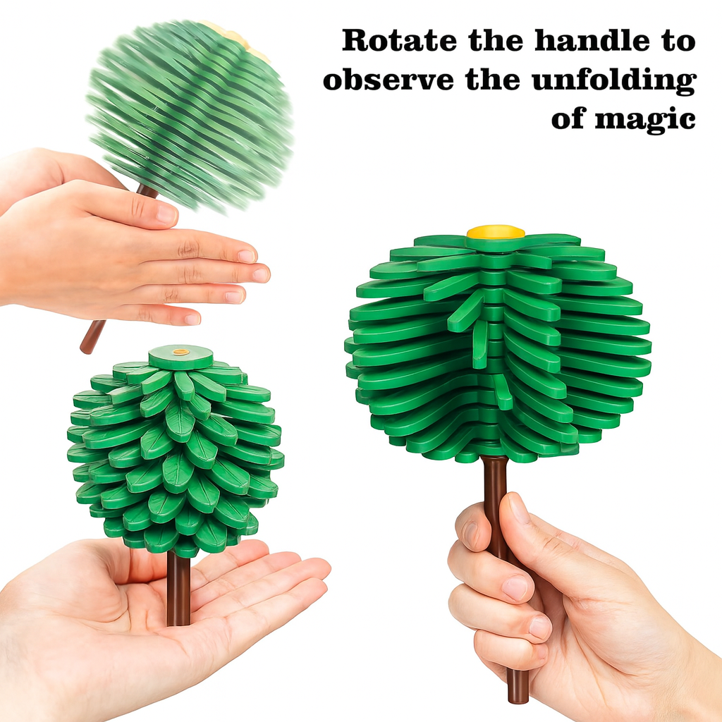 Braintastic Spinning Christmas Candy Tree Toy for Kids | Lollipop Hand Spinner | Rotating Leaf Fidget Toy– Green (PO1)