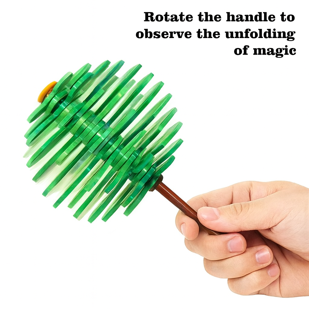 Braintastic Spinning Christmas Candy Tree Toy for Kids | Lollipop Hand Spinner | Rotating Leaf Fidget Toy– Green (PO1)