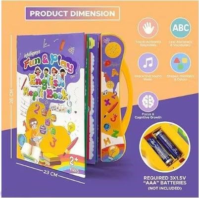 Braintastic Fun & Play English Rapid Book for Kids | Interactive Talking Educational Learning Book with Alphabet, Words & Activities for Toddlers