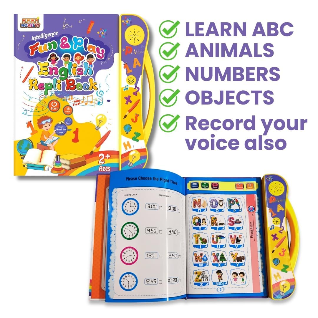 Braintastic Fun & Play English Rapid Book for Kids | Interactive Talking Educational Learning Book with Alphabet, Words & Activities for Toddlers