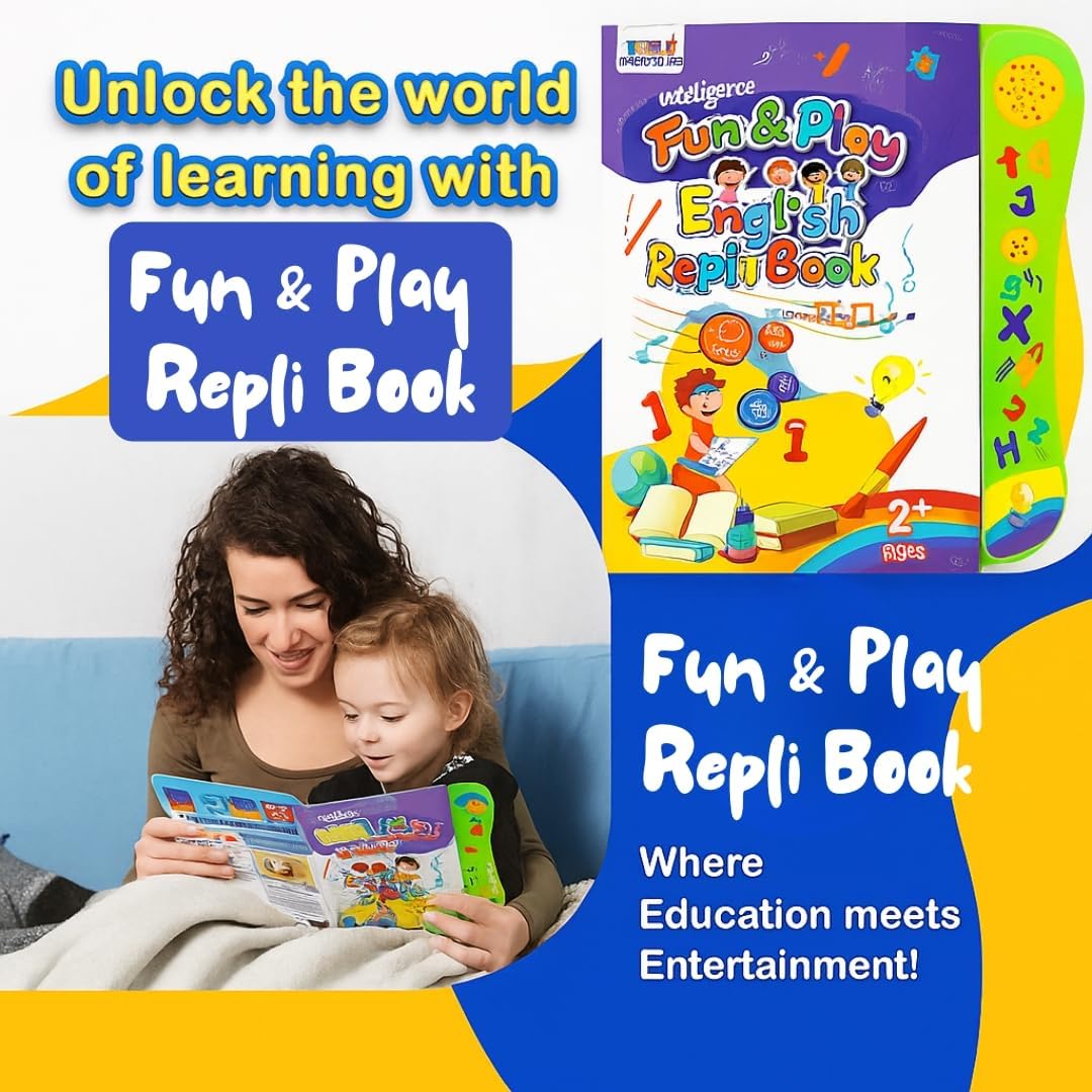 Braintastic Fun & Play English Rapid Book for Kids | Interactive Talking Educational Learning Book with Alphabet, Words & Activities for Toddlers