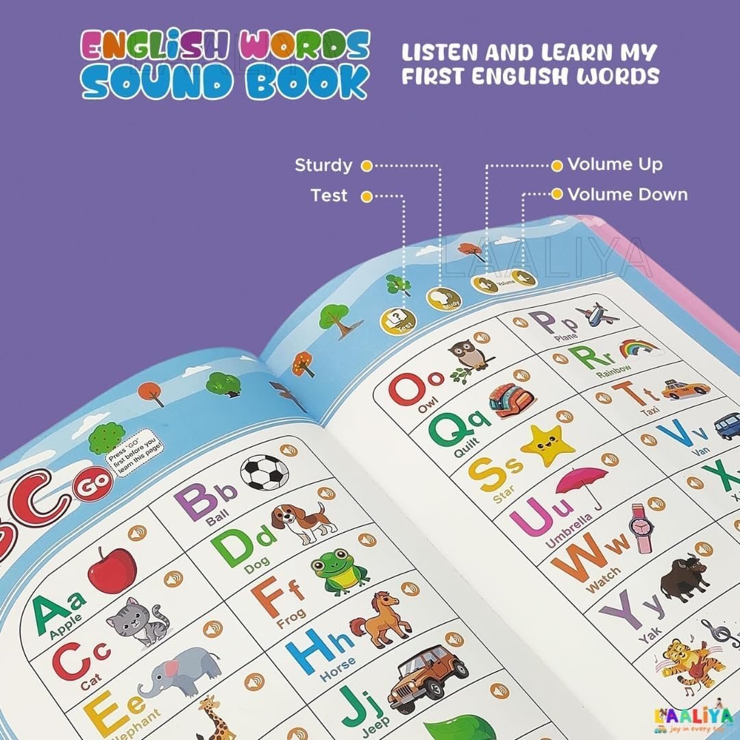 Braintastic English Words Sound Book for Kids | 13 Learning Themes, 300+ Words | Interactive Talking & Musical Educational Book for Toddlers 3+ Years (English Word Sound Book)