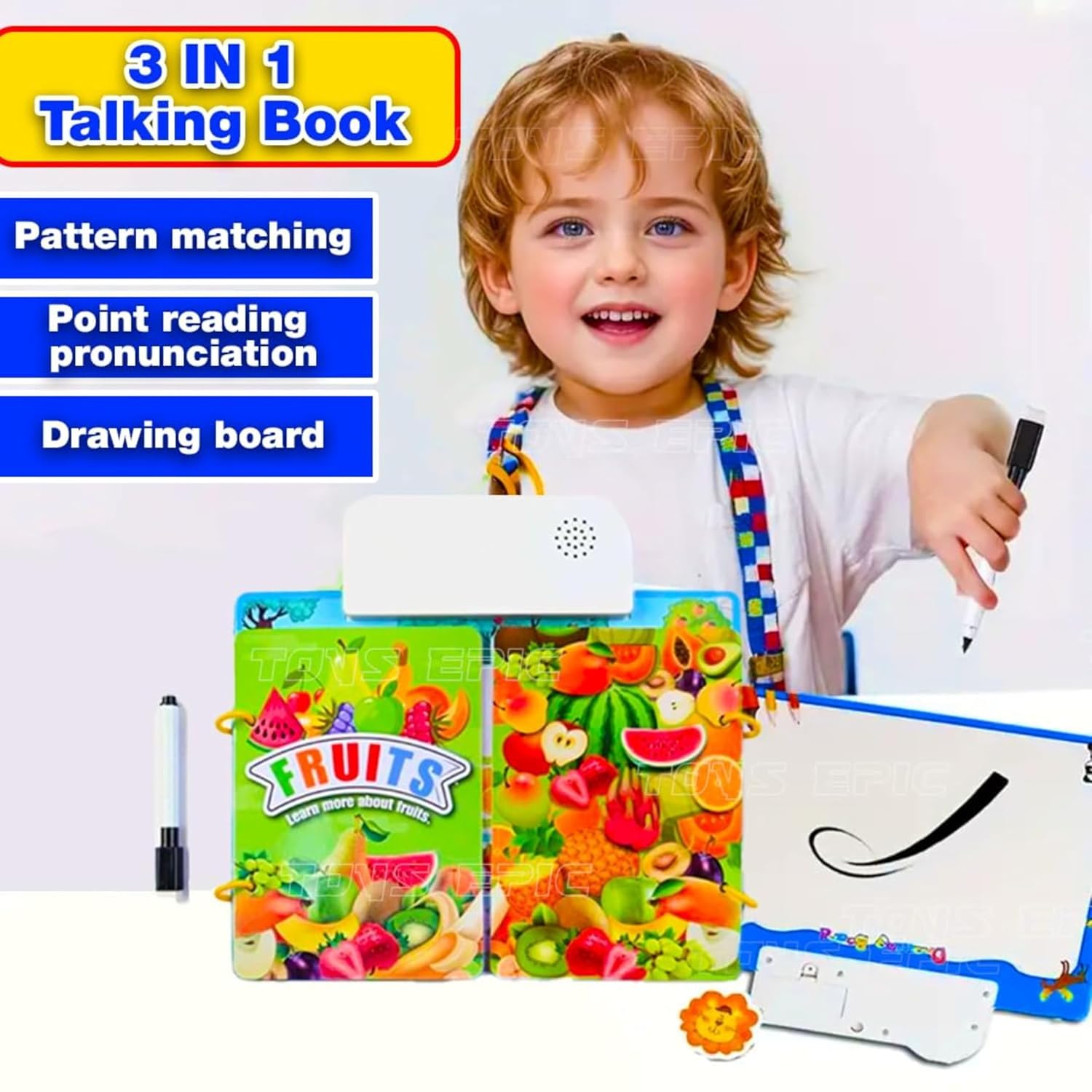 Braintastic DIY Point Reading Toys for Kids | Interactive Talking Flash Cards | Early Learning Educational Toy for Toddlers (Fruits Theme) | 3+ Years