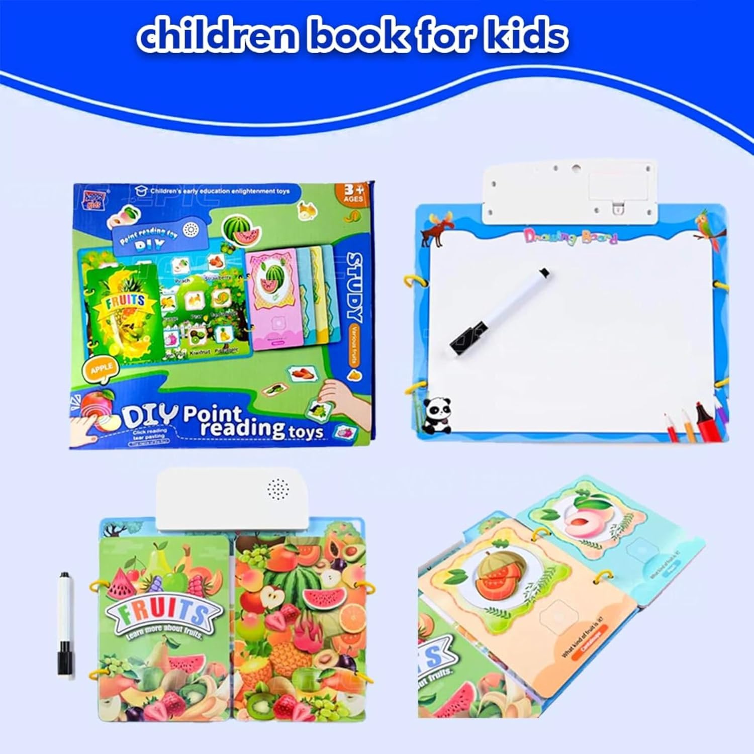 Braintastic DIY Point Reading Toys for Kids | Interactive Talking Flash Cards | Early Learning Educational Toy for Toddlers (Fruits Theme) | 3+ Years