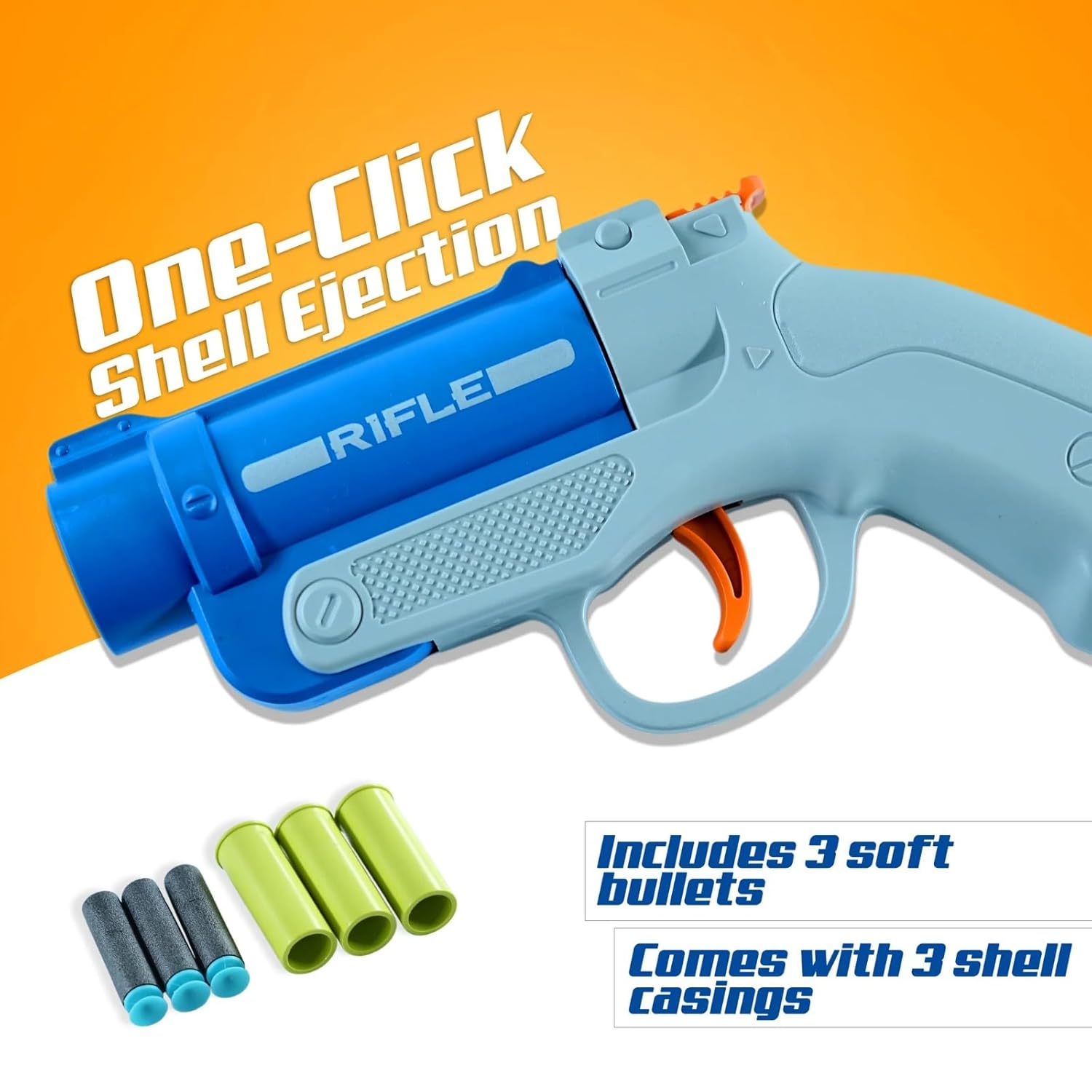 Braintatsic Kids Rifle Bullet Gun Toy with 3 Safe Darts, Fun Shooting Game for Boys & Girls