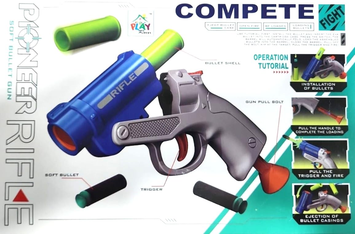 Braintatsic Kids Rifle Bullet Gun Toy with 3 Safe Darts, Fun Shooting Game for Boys & Girls