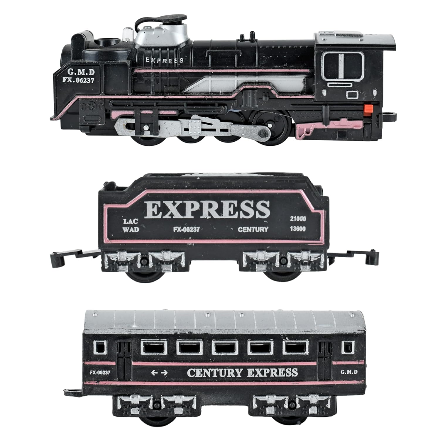 Braintastic Rail King Electric Train Set for Kids|16-Piece Classic Track Set with Light, Sound & Smoke|Rechargeable Battery Operated Track Train Toy for Boys & Girls