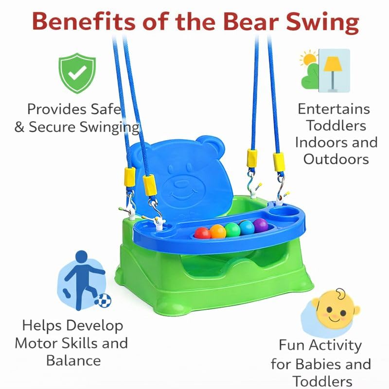 Braintatsic Baby Booster Seat Cum Feeding High Chair 6-in-1 | Toddler Floor Seat, Dining Chair & Play Seat | Detachable Tray, Safety Support |Green & Blue