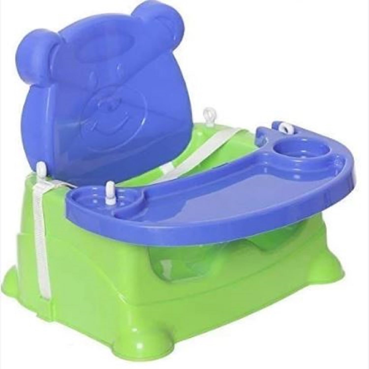 Braintatsic Baby Booster Seat Cum Feeding High Chair 6-in-1 | Toddler Floor Seat, Dining Chair & Play Seat | Detachable Tray, Safety Support |Green & Blue