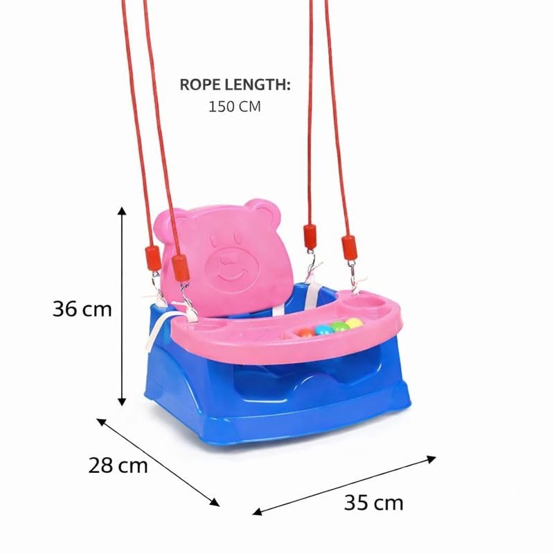 Braintastic 6-in-1 Baby Booster Seat Cum Feeding High Chair | Multipurpose Floor, Dining & Play Seat for Toddlers | Detachable Tray with Toy Balls | Pink & Blue