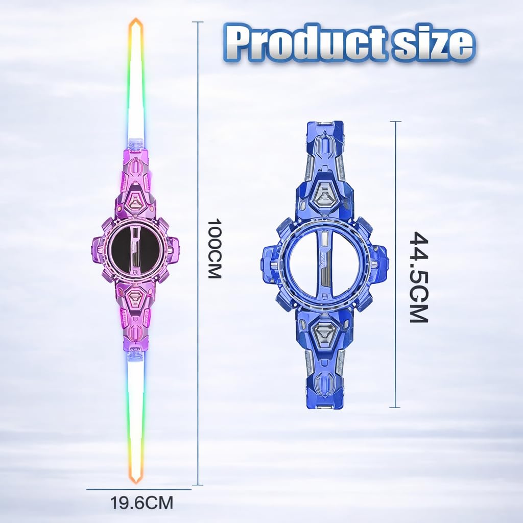 Braintastic Kids Spiral Round Sword Toy with LED Lights & Rotating Action | Light Up Magic Sword with Wrist Rotation Feature | Action Role Play Toy for Boys & Girls | Birthday Gift Toy for Kids Age 3+