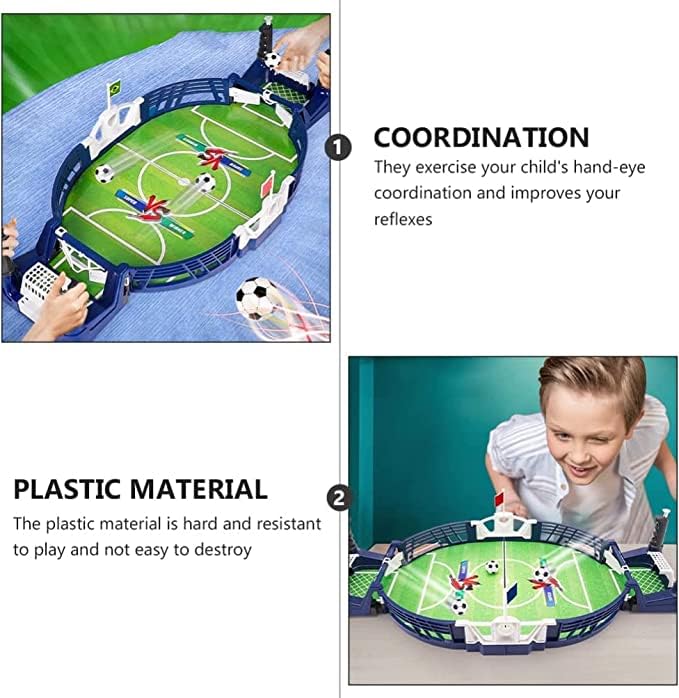 Braintastic Mini Tabletop Football Board Game, Indoor Interactive Foosball, 2 Player Desktop Pinball Soccer Game, Plastic, Multicolour, 18x15x38 cm