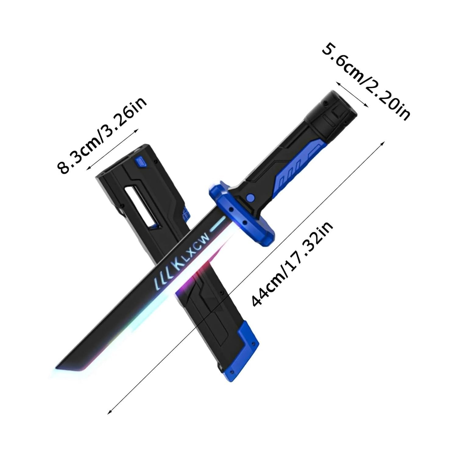 Braintastic LED Light Up Toy Sword with Scabbard, RGB Colour Changing Glowing Blade, Sparking Effect on Draw, USB Type-C Rechargeable, for Kids