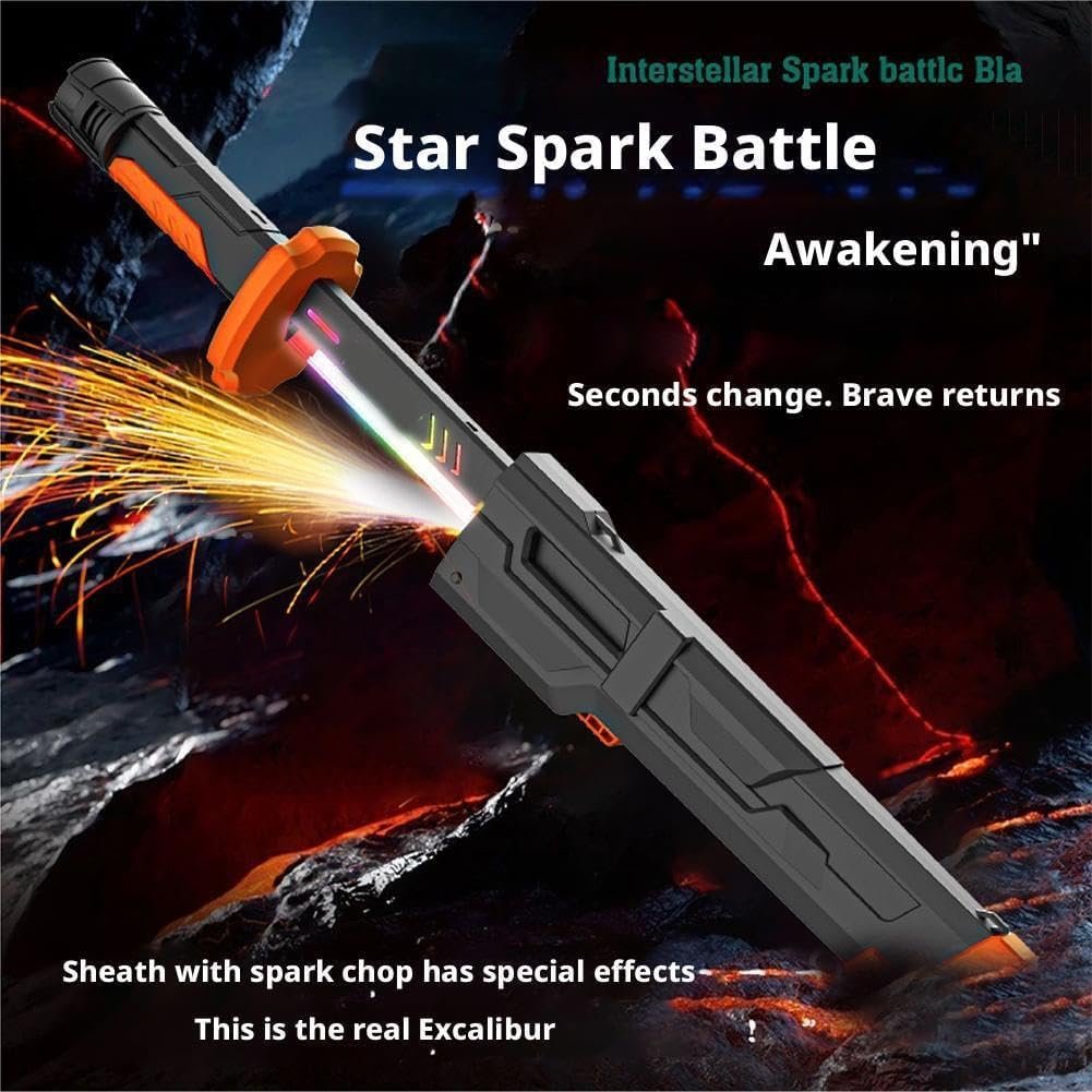 Braintastic Kids LED Light Saber Sword Toy with Sound | Glowing Action Toy Stick | Battery Operated Toy for Boys & Girls (Sword Red with Sound & Smoke)