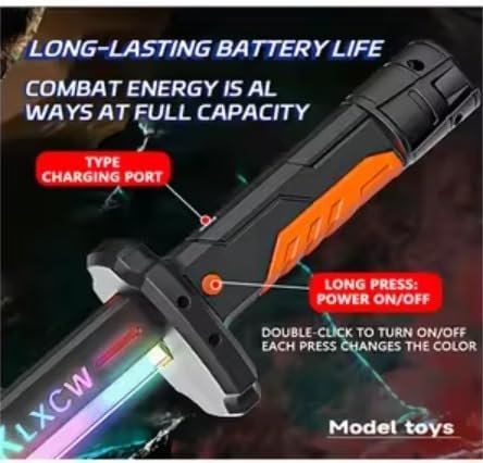 Braintastic Kids LED Light Saber Sword Toy with Sound | Glowing Action Toy Stick | Battery Operated Toy for Boys & Girls (Sword Red with Sound & Smoke)