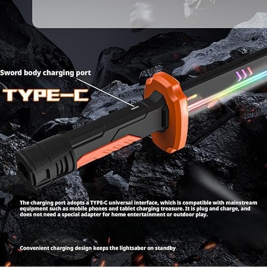 Braintastic Kids LED Light Saber Sword Toy with Sound | Glowing Action Toy Stick | Battery Operated Toy for Boys & Girls (Sword Red with Sound & Smoke)