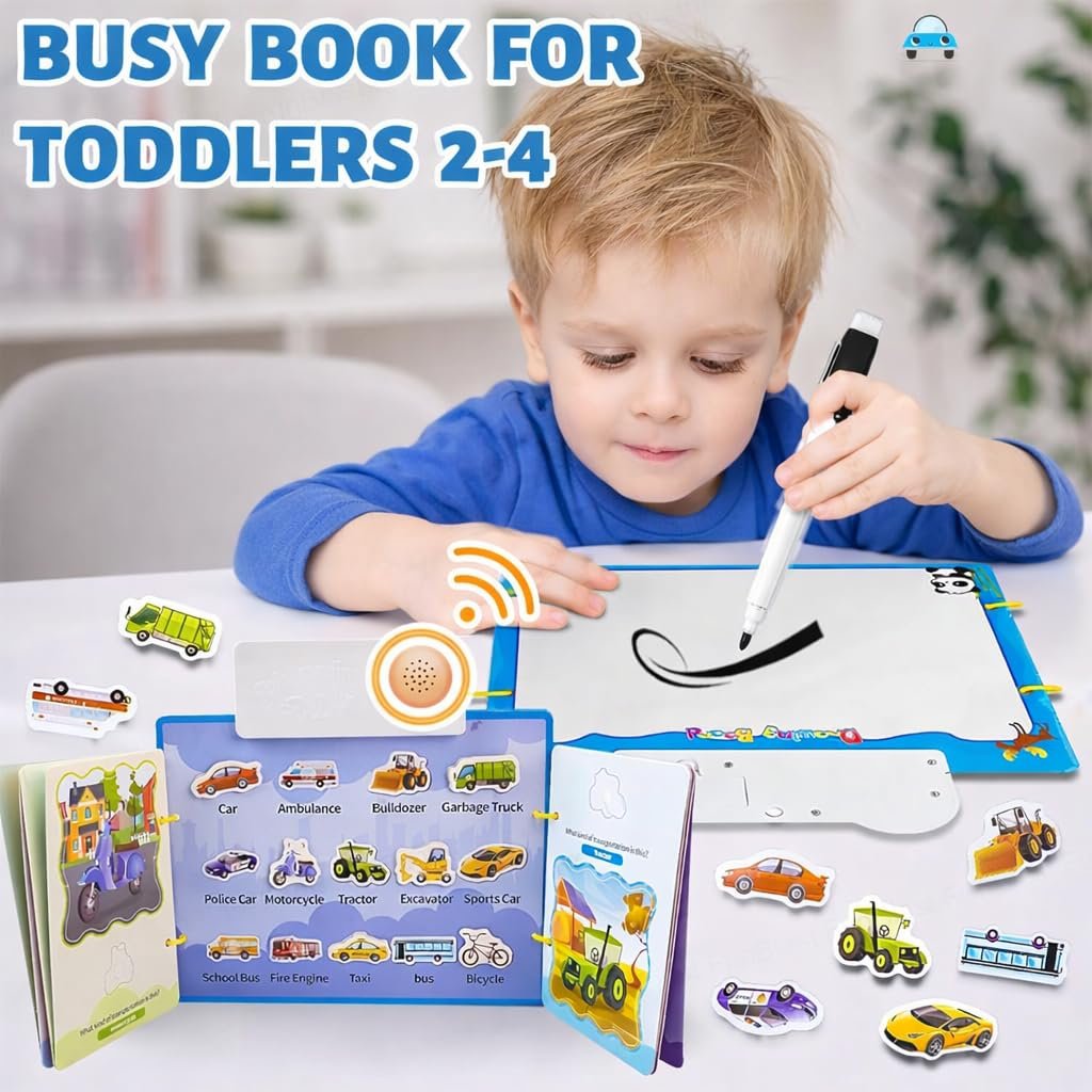 Braintastic DIY Point Reading Toys Vehicle Book for Kids 3+ Years | Interactive Early Learning Educational Book with Vehicle Names & Sound Reading | Preschool Learning Toy for Boys & Girls