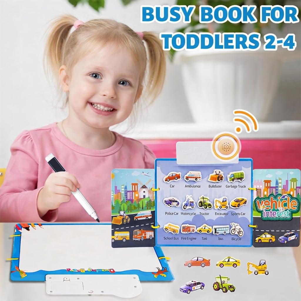 Braintastic DIY Point Reading Toys Vehicle Book for Kids 3+ Years | Interactive Early Learning Educational Book with Vehicle Names & Sound Reading | Preschool Learning Toy for Boys & Girls