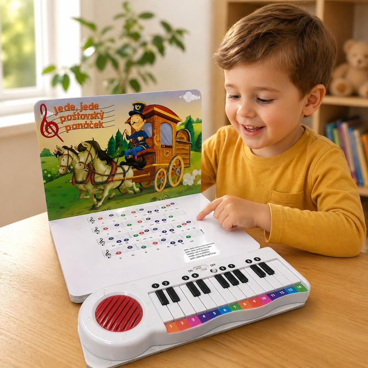 Braintastic Sing-Along Nursery Rhymes Piano Book for Kids – Musical Sound Book with Keyboard | 5 Play & Sing Easy Rhymes | Interactive Educational Toy for Toddlers & Preschool Children-Dark Blue
