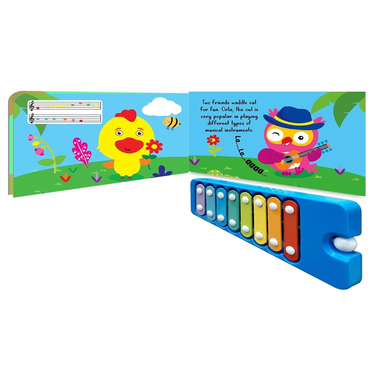 Braintastic I Love Music Xylophone Sound Book for Kids – Musical Learning Toy with Colorful Xylophone Keys | Interactive Educational Music Book for Toddlers & Preschool Children