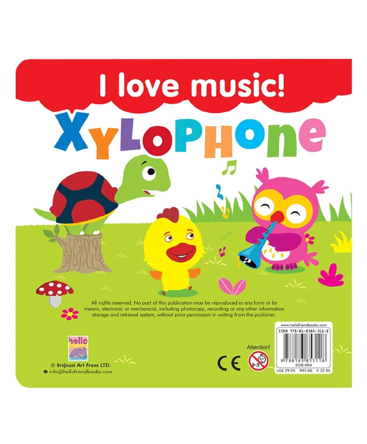 Braintastic I Love Music Xylophone Sound Book for Kids – Musical Learning Toy with Colorful Xylophone Keys | Interactive Educational Music Book for Toddlers & Preschool Children