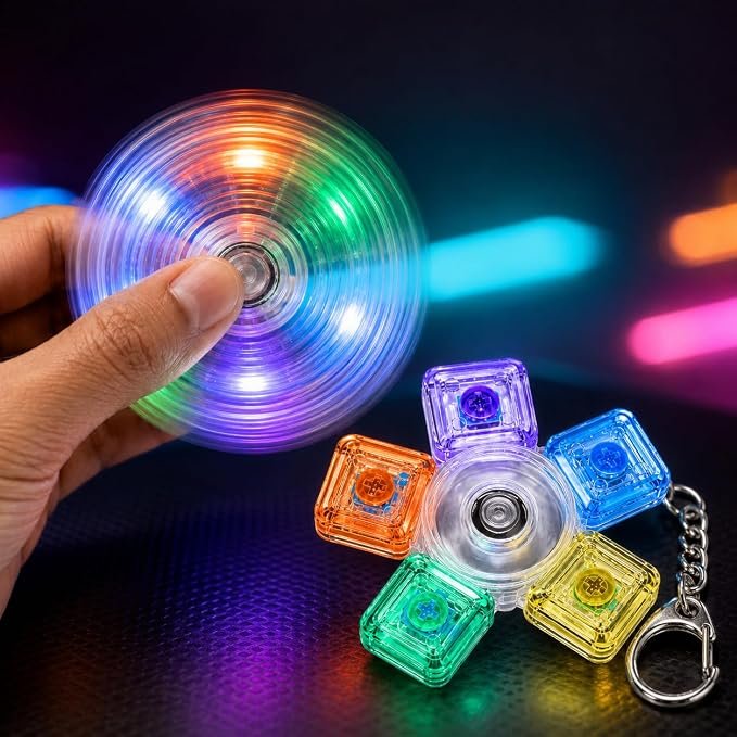 Braintastic Colorful Clicker Toy with LED Light & Keyboard Keychain | Portable Sensory Button Pad for Stress Relief, Focus & Relaxation (Star)