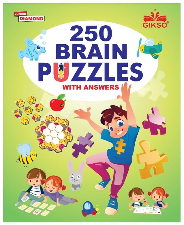 250 Brain Puzzles Book - Brain Booster Activity Book for Kids 3 - 5 Years Old (English)